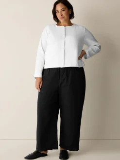 Organic Cotton Jacquard Round Neck Jacket