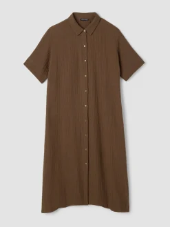 Organic Cotton Lofty Gauze Classic Collar Shirtdress