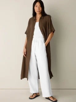 Organic Cotton Lofty Gauze Classic Collar Shirtdress