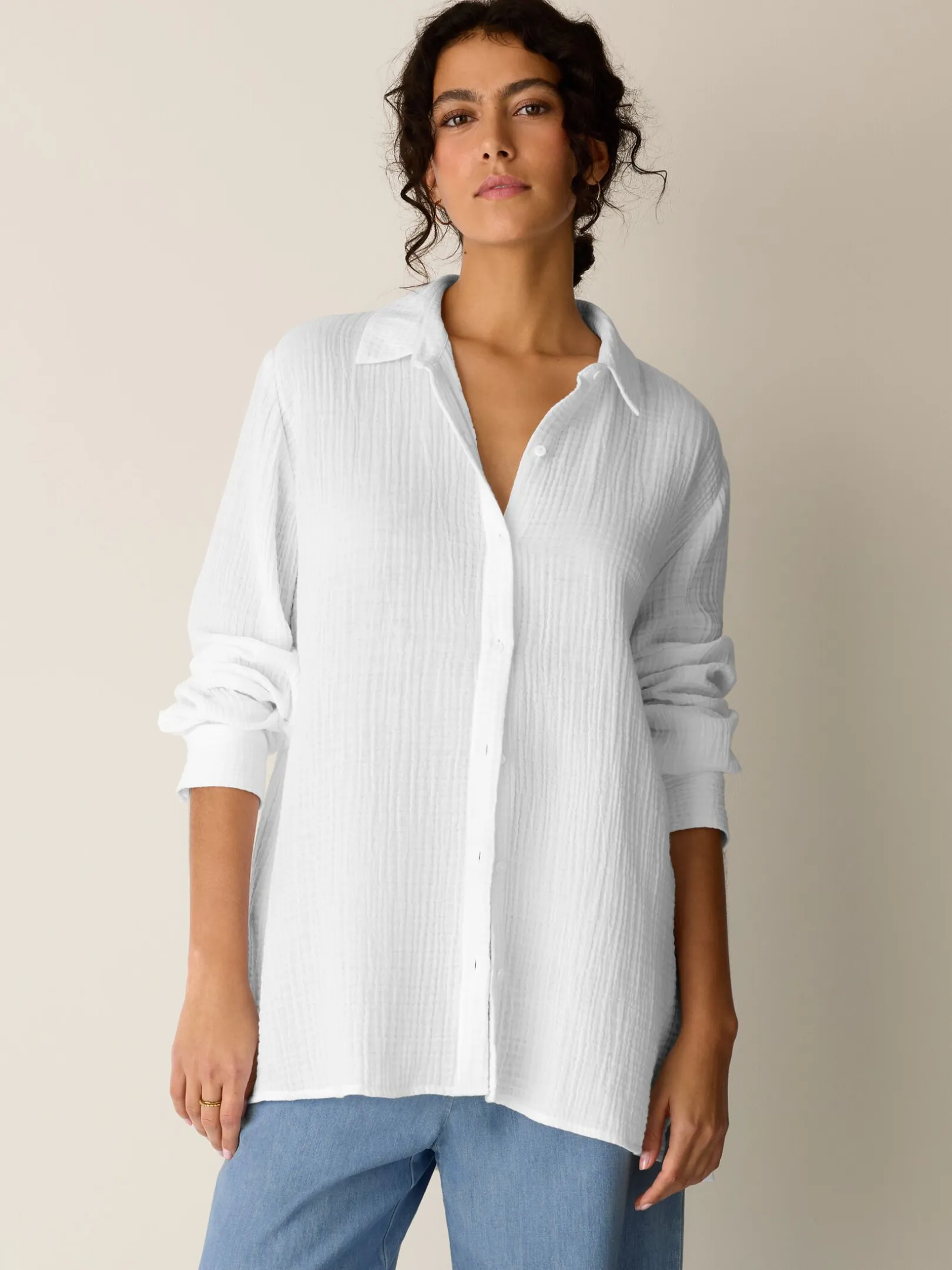 Organic Cotton Lofty Gauze Classic Collar Shirt
