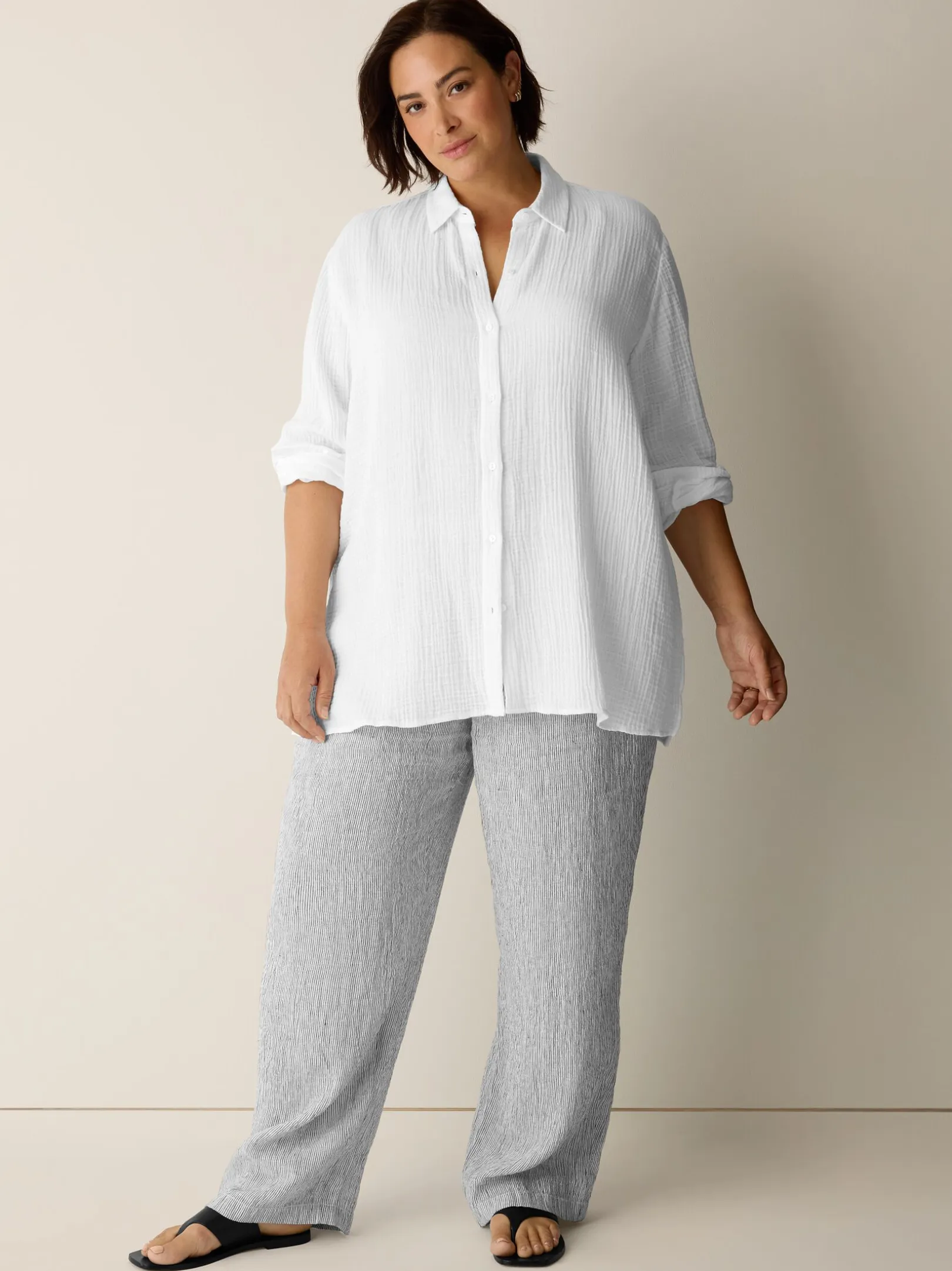 Organic Cotton Lofty Gauze Classic Collar Shirt