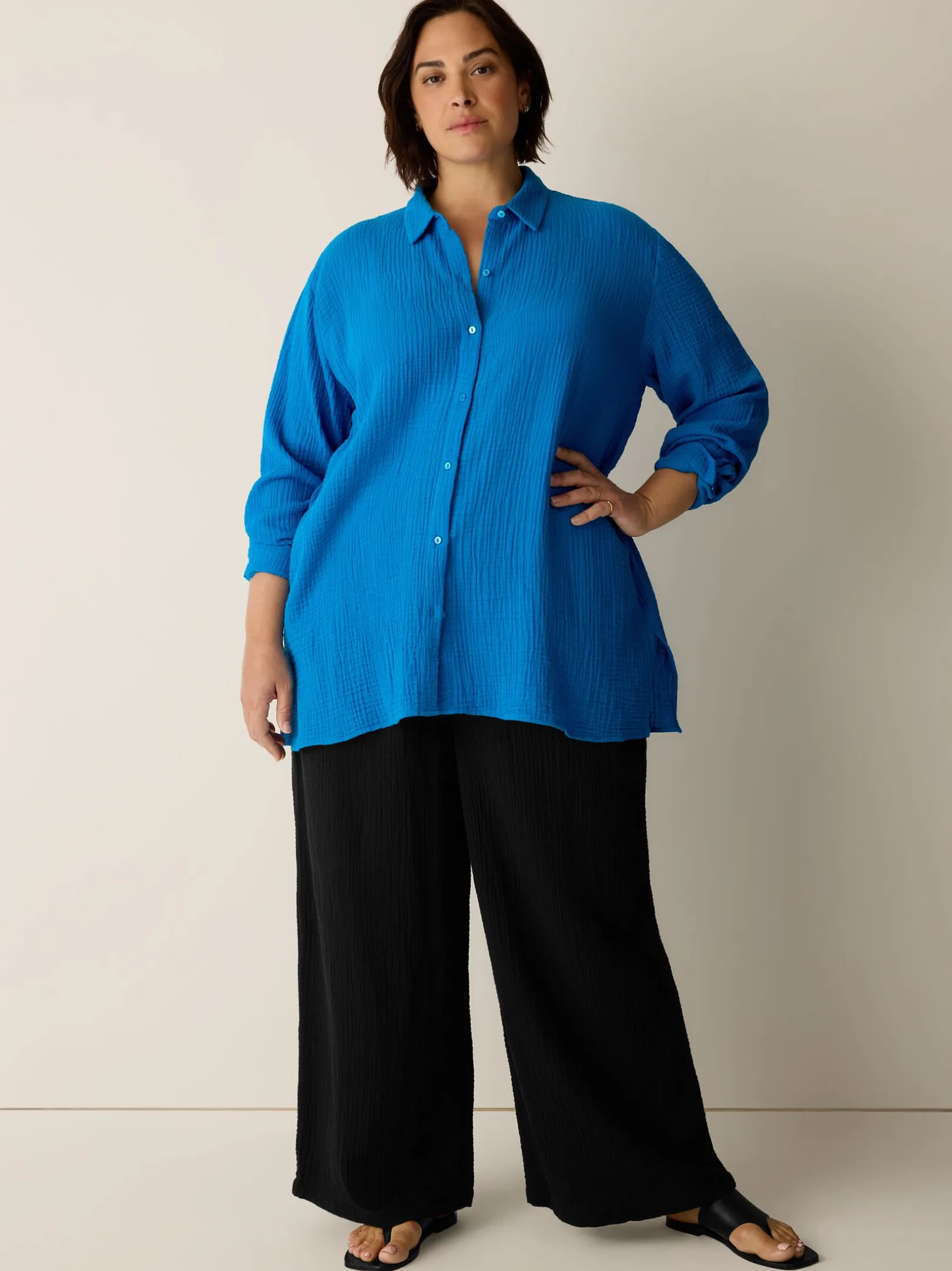 Organic Cotton Lofty Gauze Classic Collar Shirt