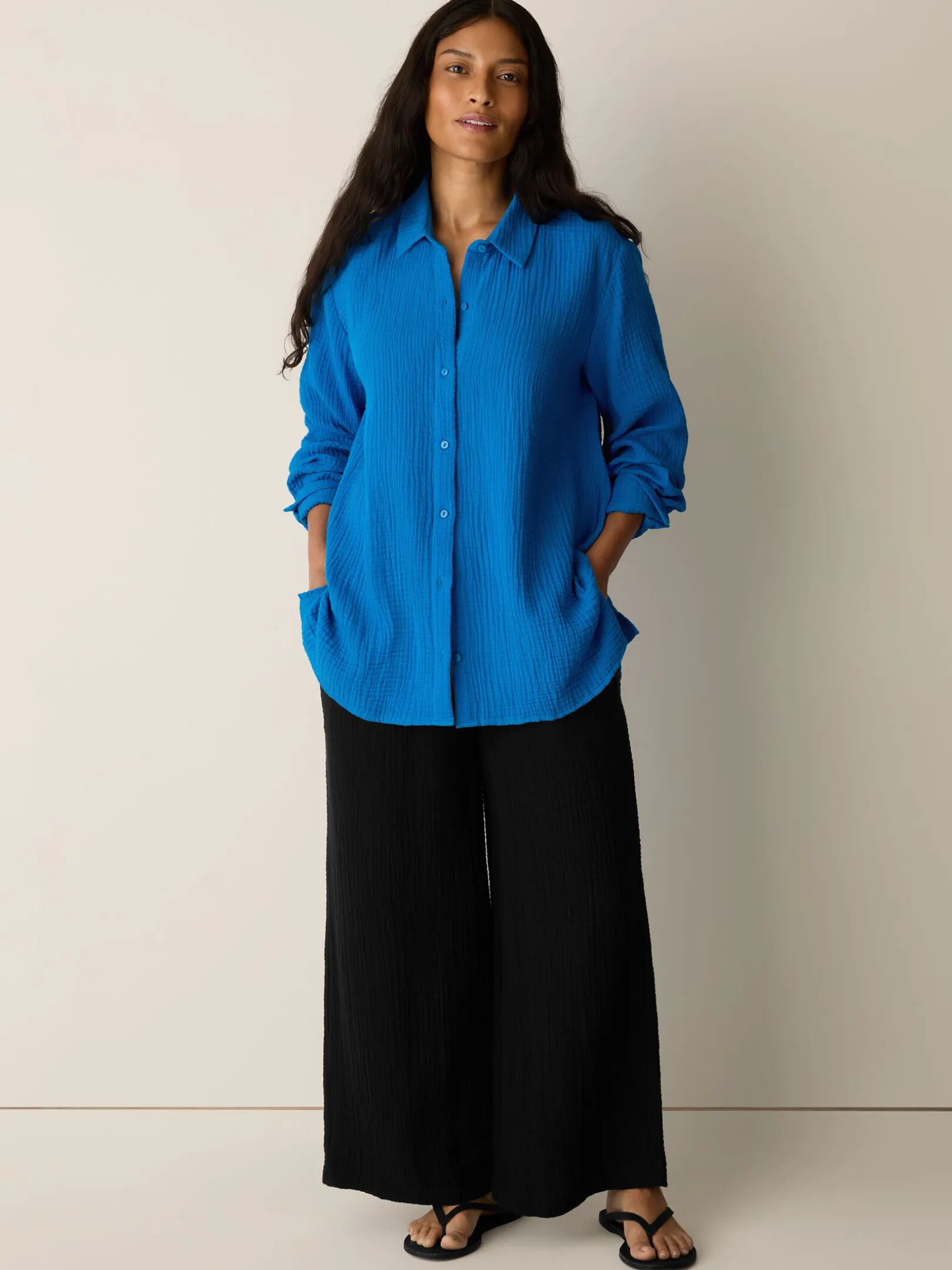 Organic Cotton Lofty Gauze Classic Collar Shirt