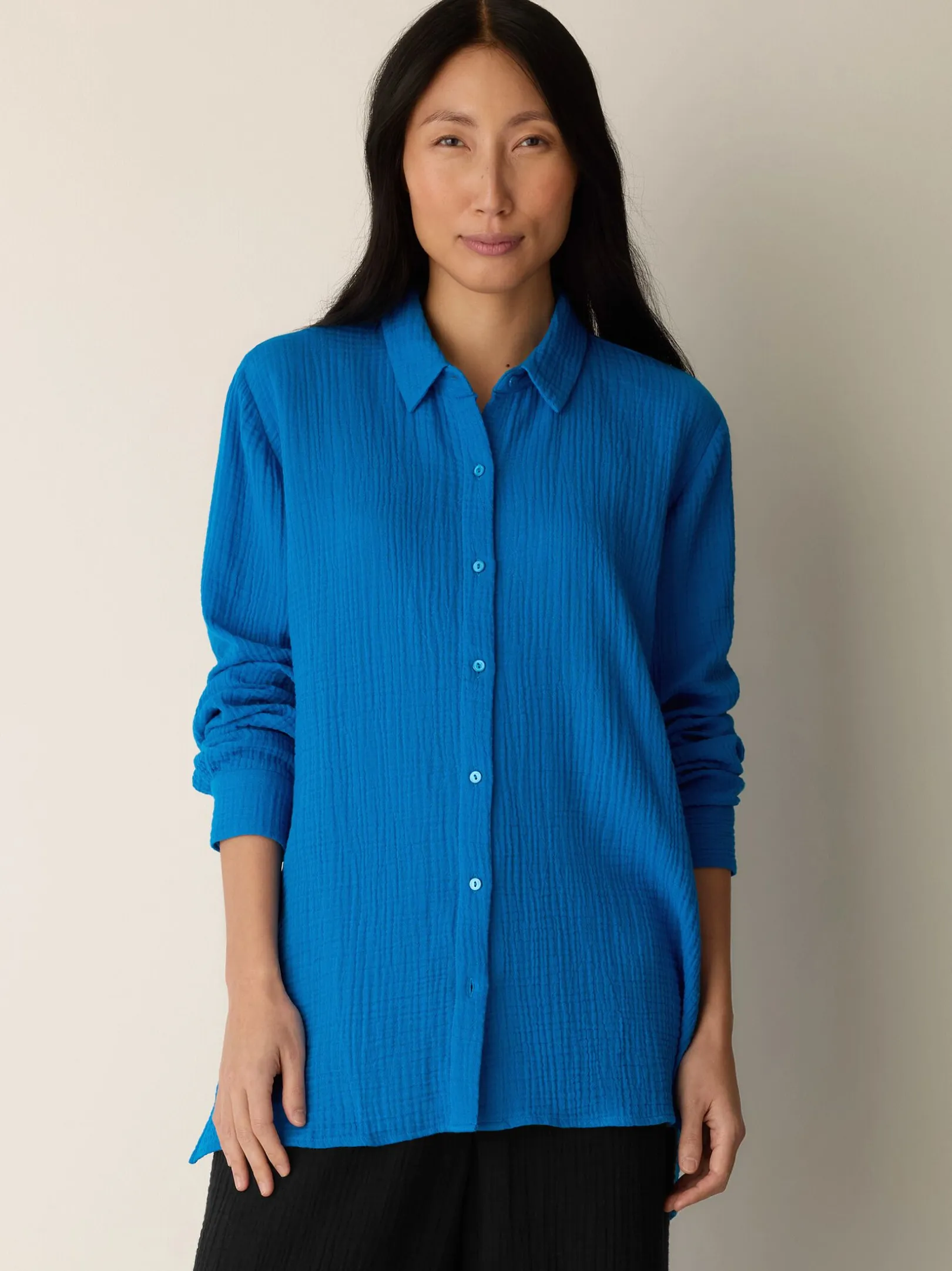 Organic Cotton Lofty Gauze Classic Collar Shirt