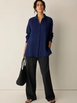 Organic Cotton Lofty Gauze Classic Collar Shirt