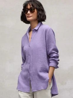 Organic Cotton Lofty Gauze Classic Collar Shirt
