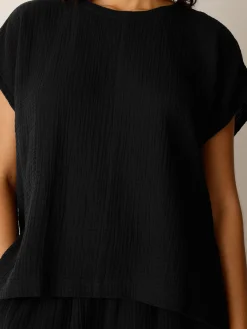 Organic Cotton Lofty Gauze Round Neck Box-Top