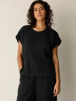 Organic Cotton Lofty Gauze Round Neck Box-Top