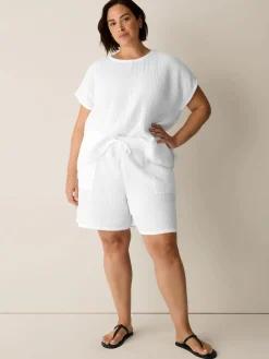 Organic Cotton Lofty Gauze Round Neck Box-Top