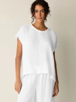 Organic Cotton Lofty Gauze Round Neck Box-Top