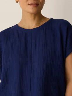 Organic Cotton Lofty Gauze Round Neck Box-Top