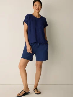 Organic Cotton Lofty Gauze Round Neck Box-Top