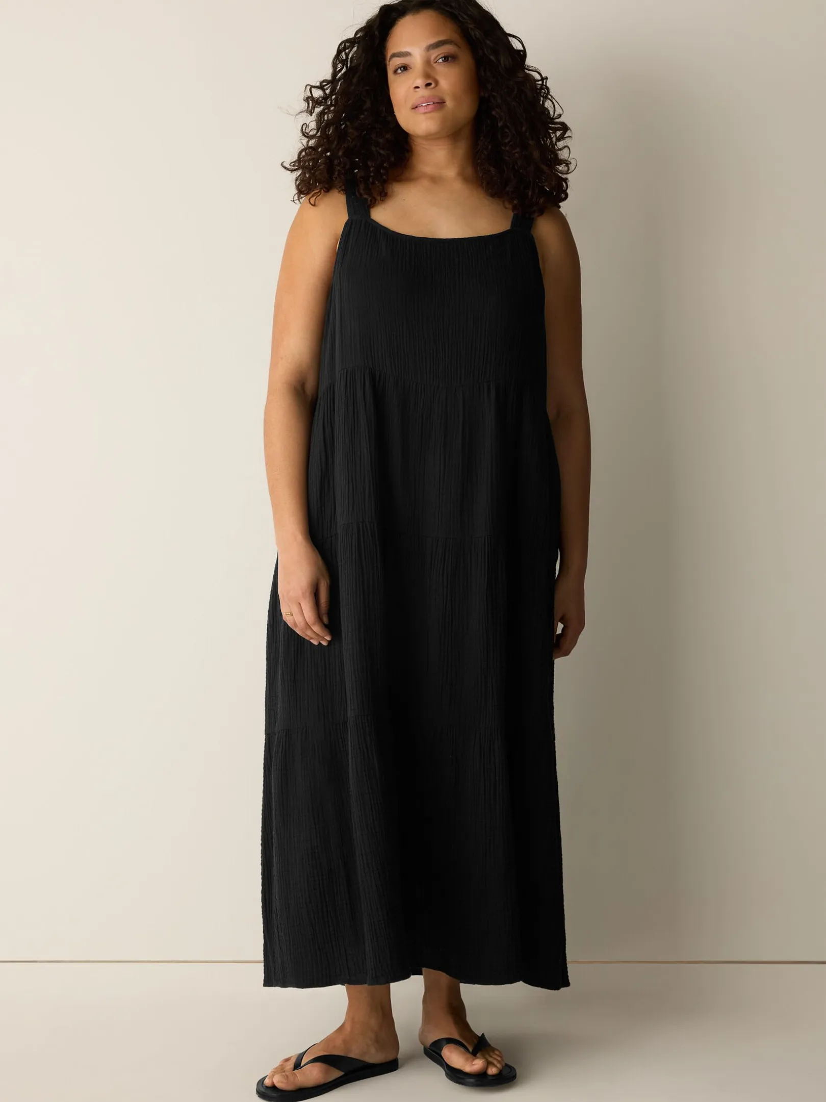 Organic Cotton Lofty Gauze Tiered Dress