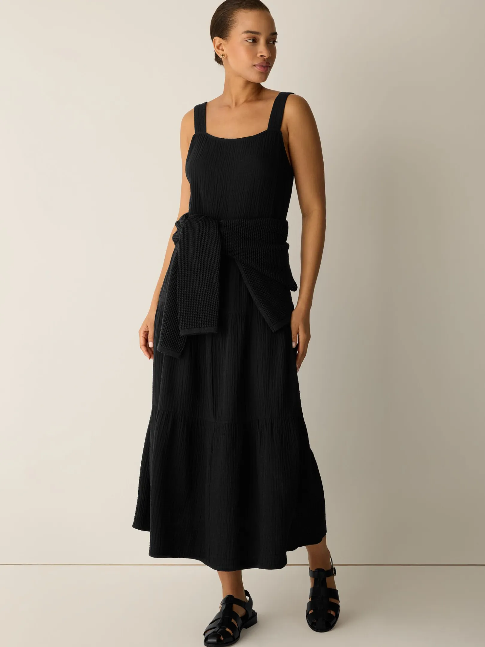 Organic Cotton Lofty Gauze Tiered Dress