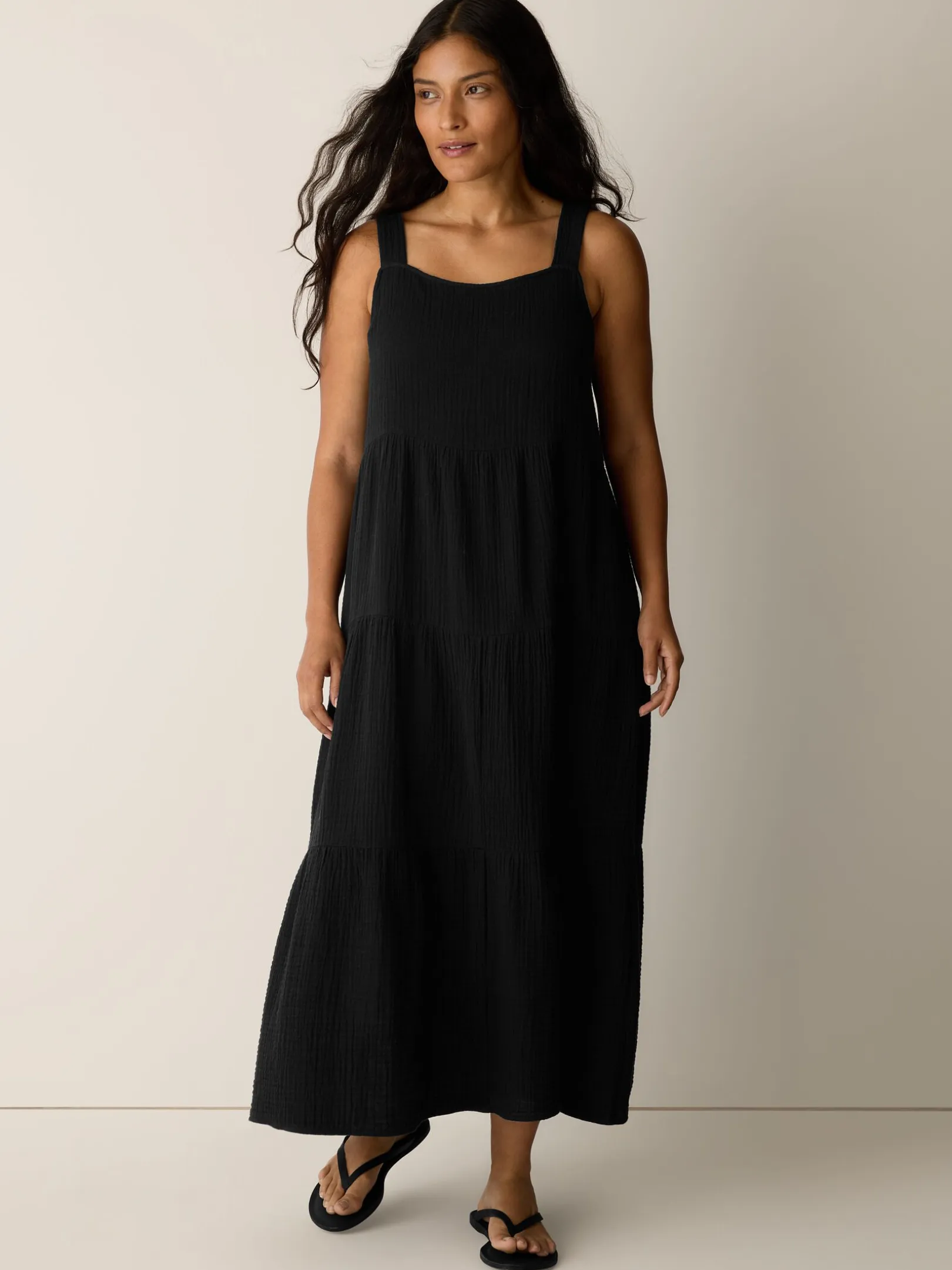 Organic Cotton Lofty Gauze Tiered Dress