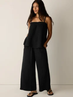 Organic Cotton Lofty Gauze Wide-Leg Pant