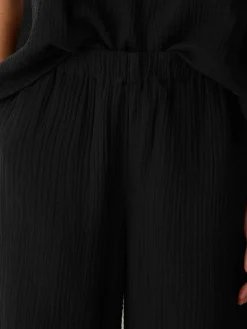 Organic Cotton Lofty Gauze Wide-Leg Pant
