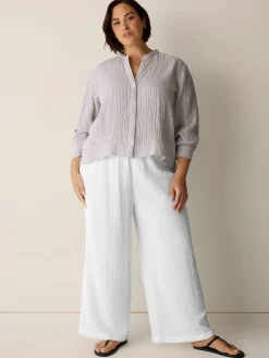 Organic Cotton Lofty Gauze Wide-Leg Pant