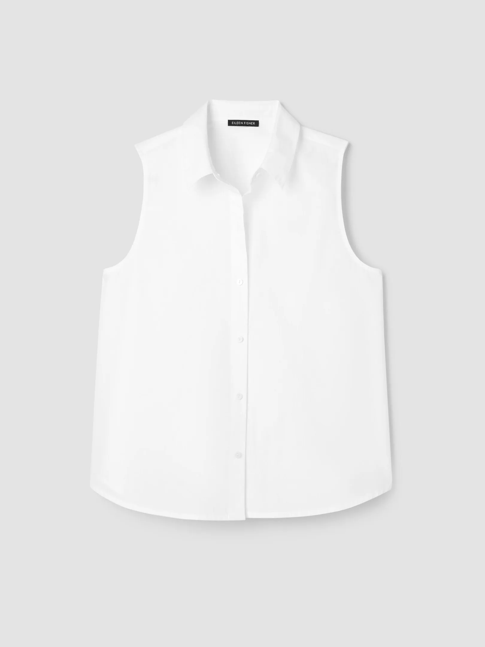 Organic Cotton Poplin Classic Collar Sleeveless Shirt