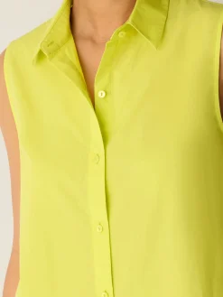 Organic Cotton Poplin Classic Collar Sleeveless Shirt