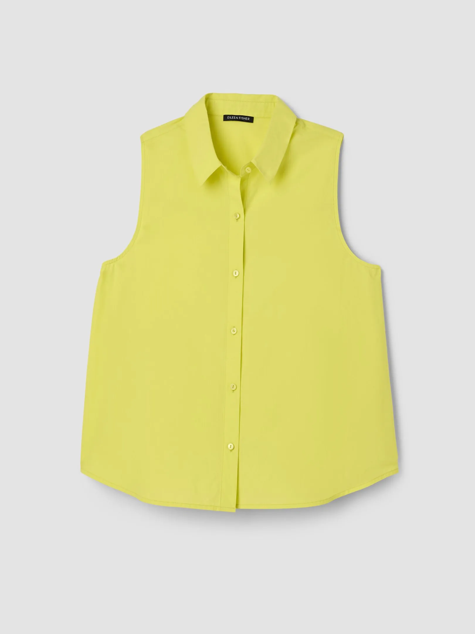 Organic Cotton Poplin Classic Collar Sleeveless Shirt