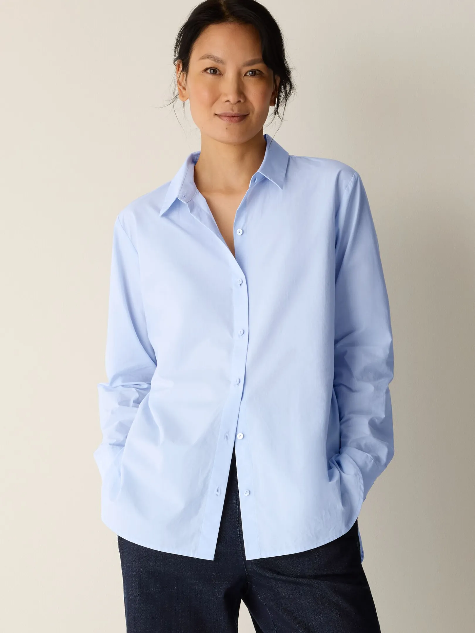 Organic Cotton Poplin Classic Collar Shirt
