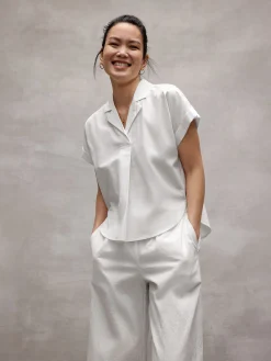 Organic Cotton Poplin Notch Collar Shirt