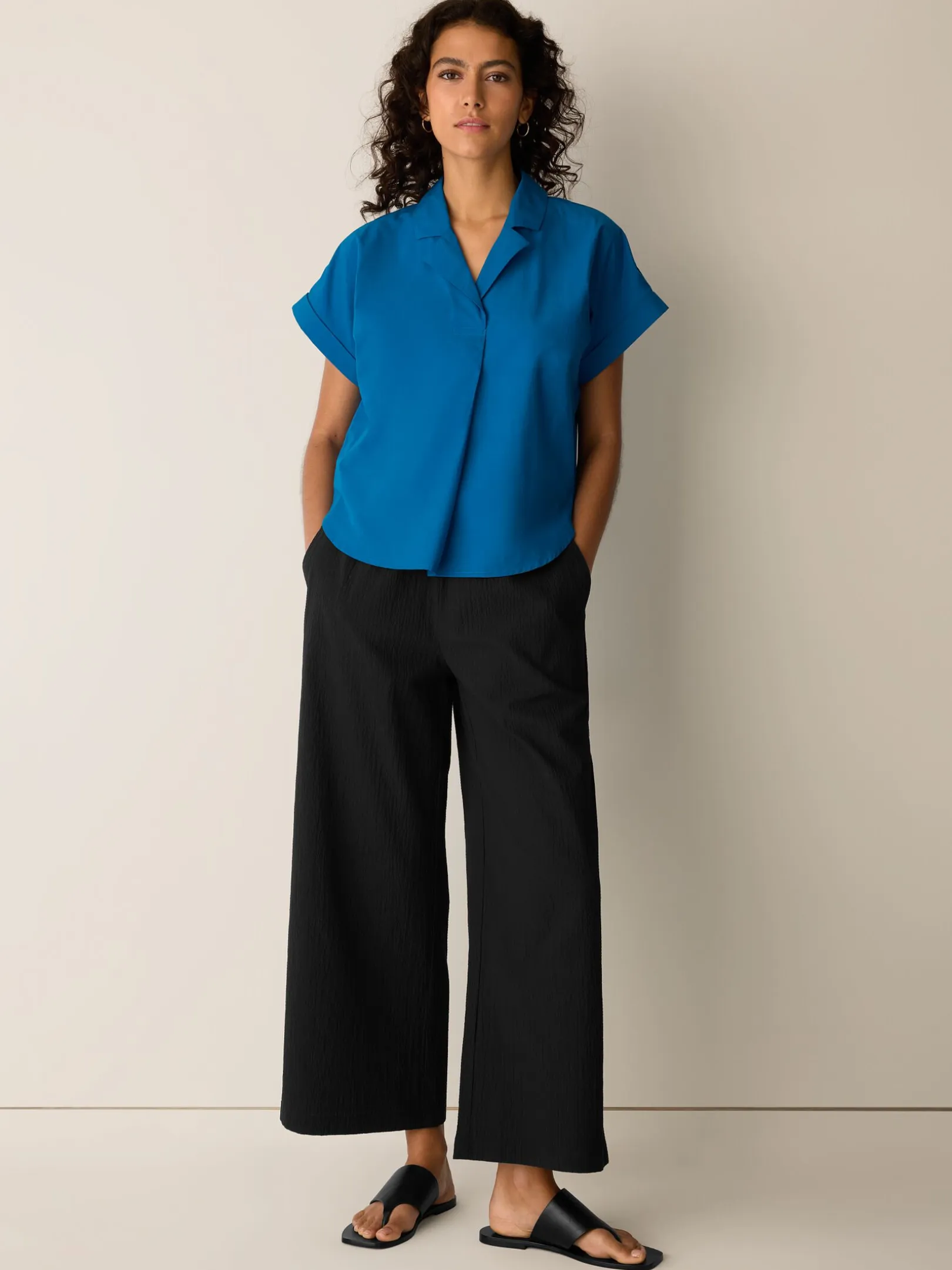 Organic Cotton Poplin Notch Collar Shirt
