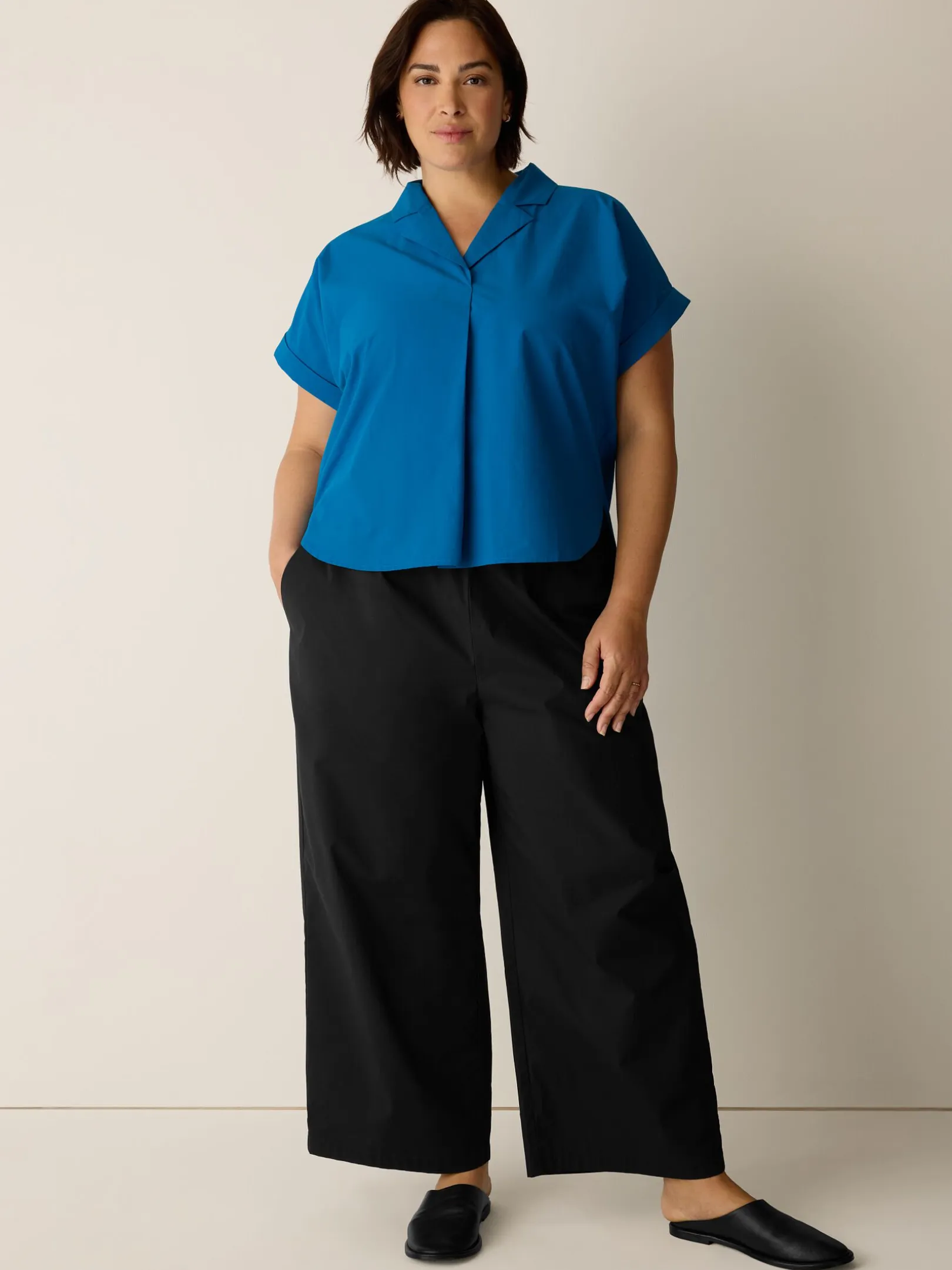 Organic Cotton Poplin Notch Collar Shirt
