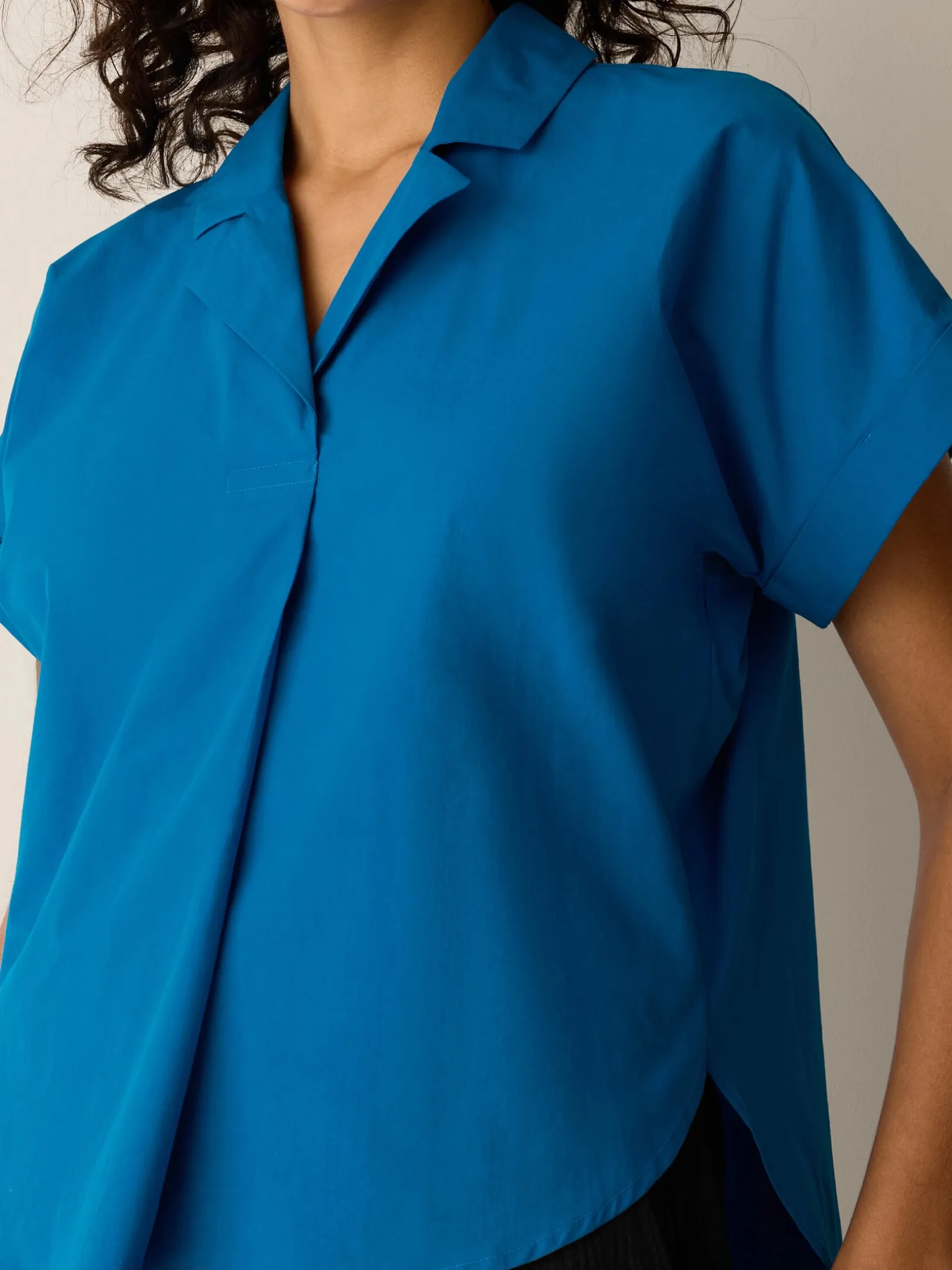 Organic Cotton Poplin Notch Collar Shirt