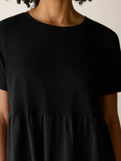 Organic Cotton Poplin Round Neck Dress