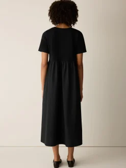 Organic Cotton Poplin Round Neck Dress