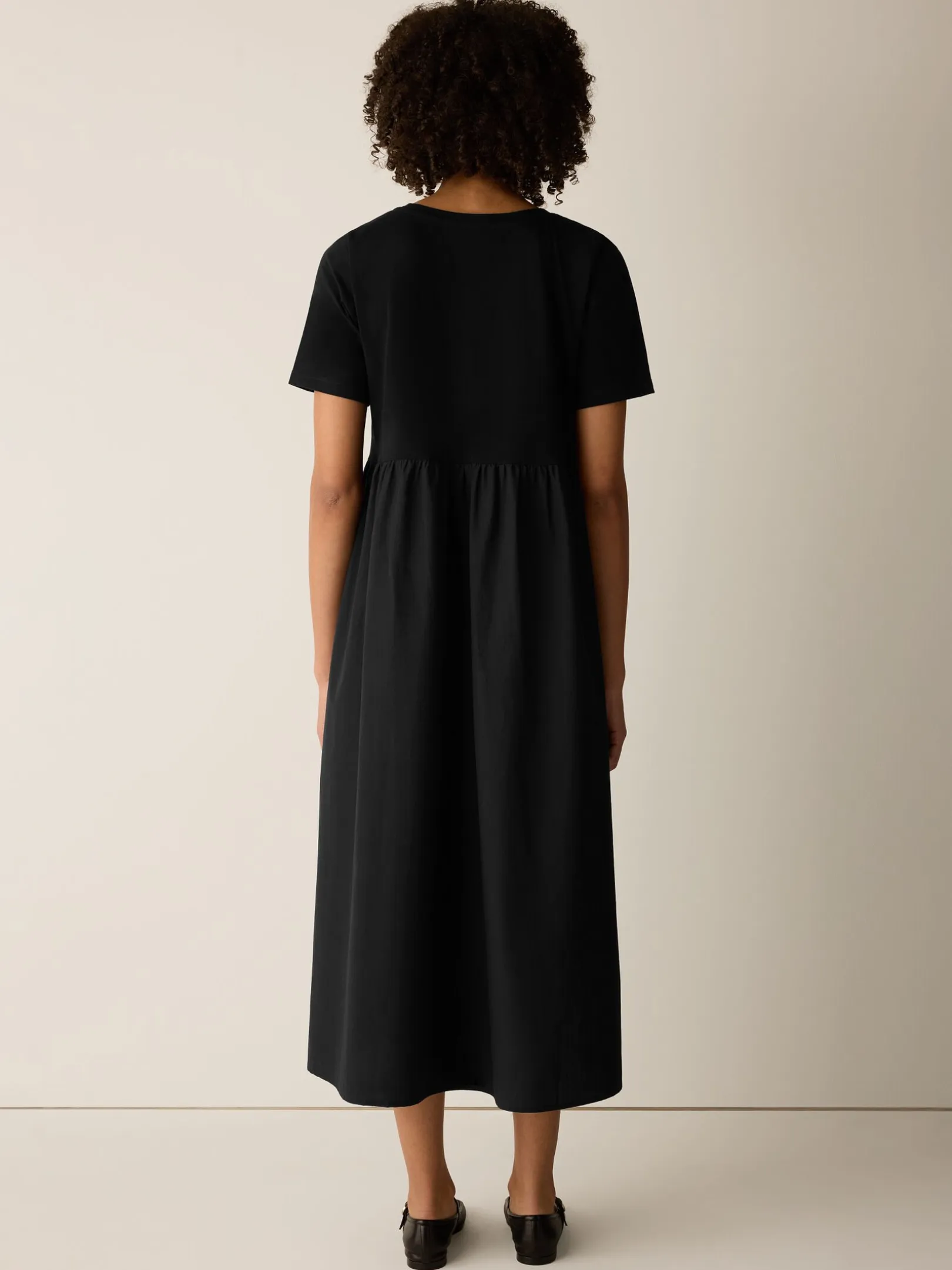 Organic Cotton Poplin Round Neck Dress