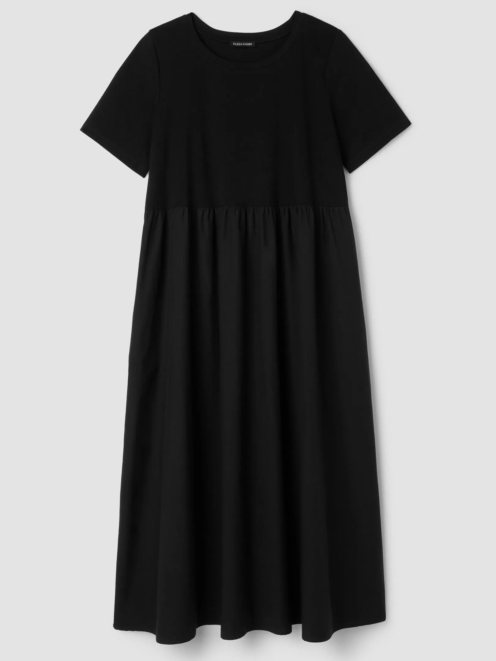 Organic Cotton Poplin Round Neck Dress