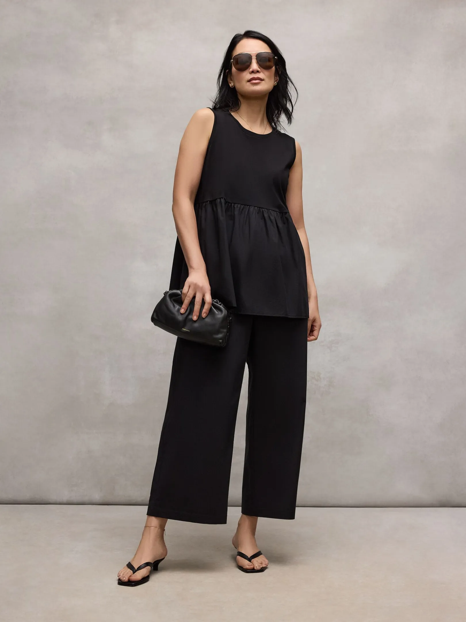 Organic Cotton Poplin Round Neck Long Top