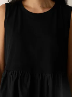 Organic Cotton Poplin Round Neck Long Top