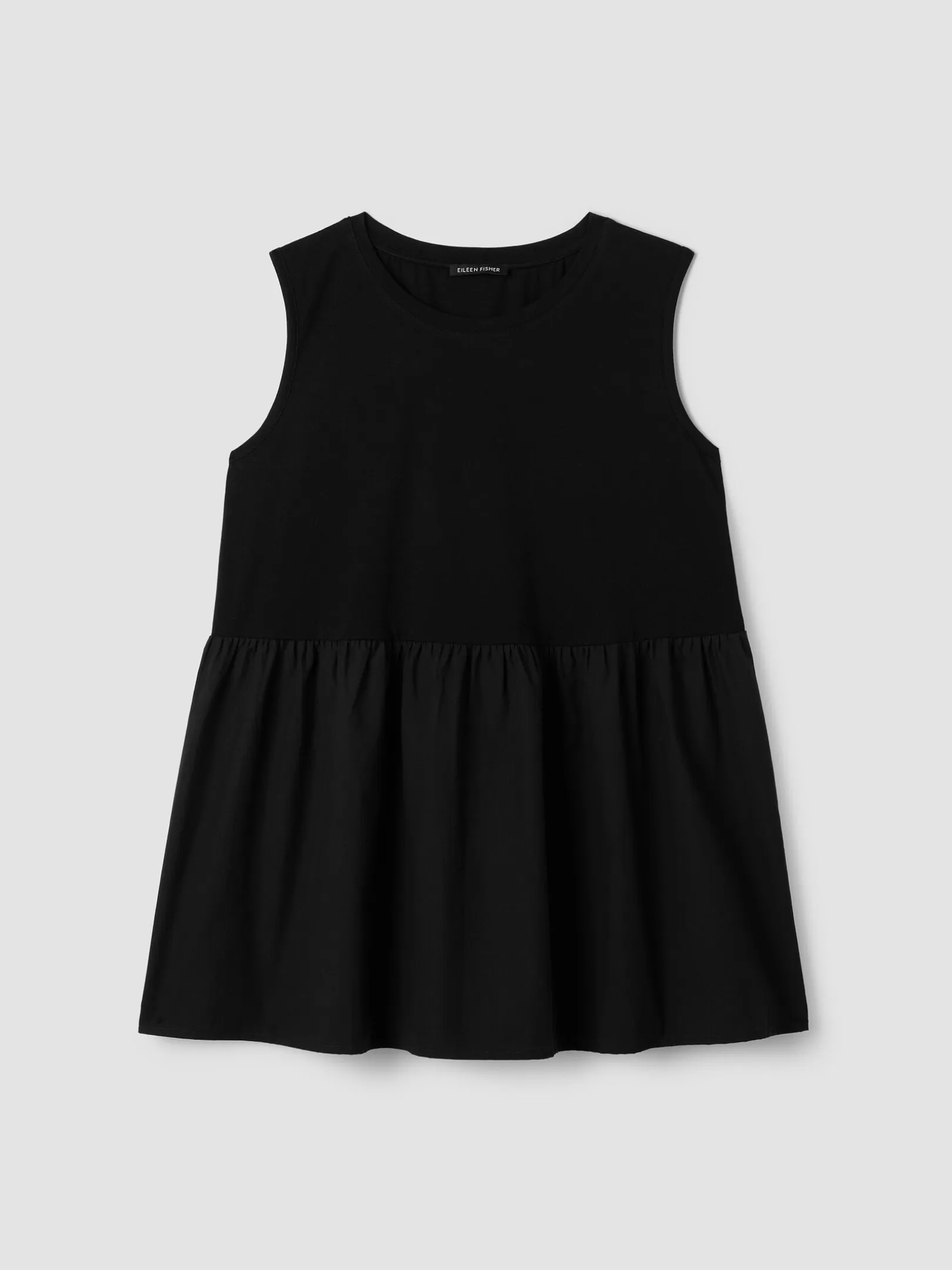 Organic Cotton Poplin Round Neck Long Top