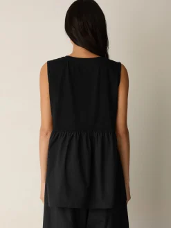 Organic Cotton Poplin Round Neck Long Top