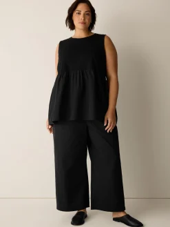 Organic Cotton Poplin Round Neck Long Top