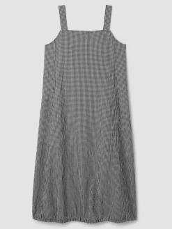 Organic Cotton Pucker Check Lantern Dress