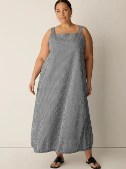 Organic Cotton Pucker Check Lantern Dress