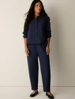 Organic Cotton Pucker Check Lantern Pant