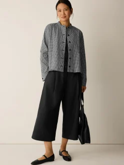 Organic Cotton Pucker Check Shirt Jacket