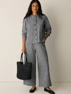 Organic Cotton Pucker Check Shirt Jacket