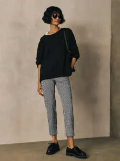 Organic Cotton Pucker Check Tapered Pant