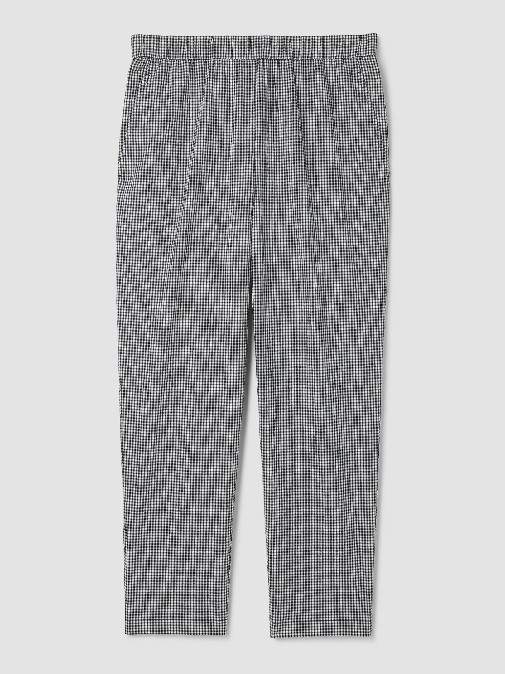 Organic Cotton Pucker Check Tapered Pant