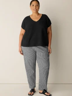 Organic Cotton Pucker Check Tapered Pant