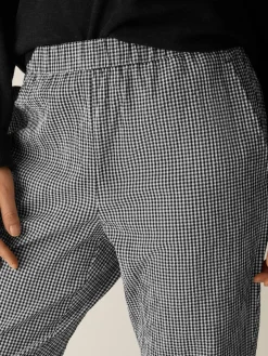Organic Cotton Pucker Check Tapered Pant