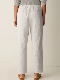 Organic Cotton Pucker Check Tapered Pant