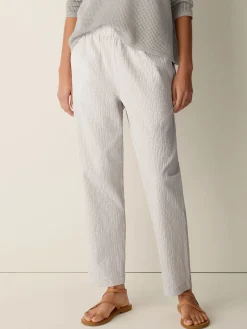 Organic Cotton Pucker Check Tapered Pant